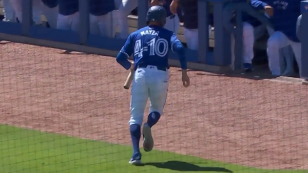 ‘I’m out of breath’: Mayza laughs about punishment as Blue Jays’ bat boy